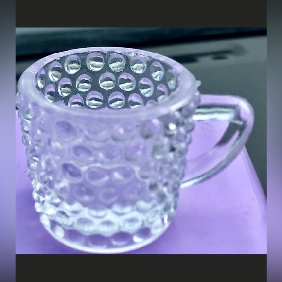 Vintage Mug Handled Glass Hobnail Textured Antique Penny Candy Scoop - Picture 9 of 10